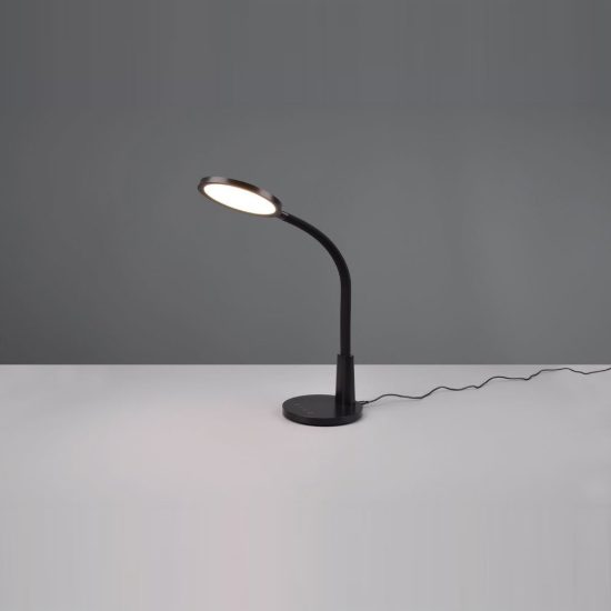Lampada da scrivania led 8,4w 4000k touch per ufficio con braccio flessibile timer nera