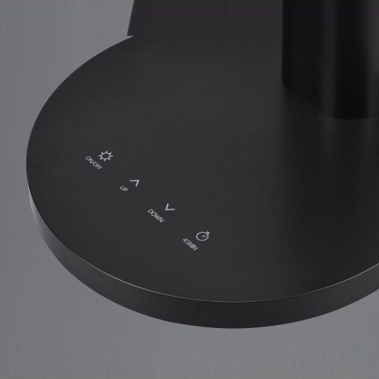 Lampada da scrivania led 8,4w 4000k touch per ufficio con braccio flessibile timer nera