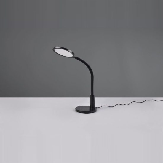 Lampada da scrivania led 8,4w 4000k touch per ufficio con braccio flessibile timer nera