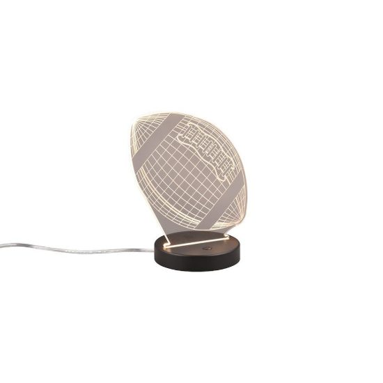 Lampada da tavolo led 3,2w 3000k rgb per cameretta a forma di pallone da football nera