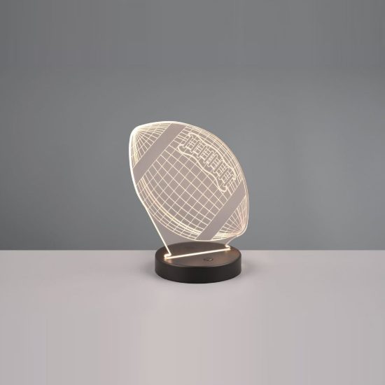Lampada da tavolo led 3,2w 3000k rgb per cameretta a forma di pallone da football nera