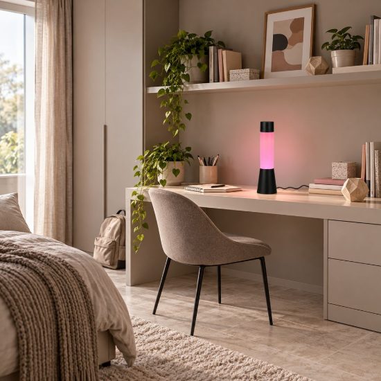 Lampada da tavolo led 0,4w rgb usb-c per cameretta con effetto nebbia nera