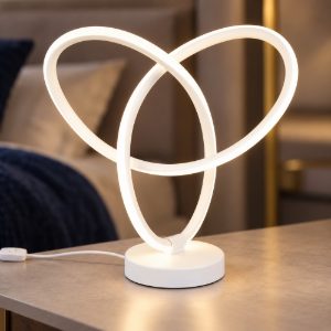 Abat-jour led 8w 4000k per comodino moderno bianco