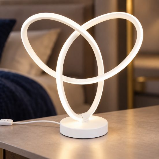 Abat-jour led 8w 4000k per comodino moderno bianco