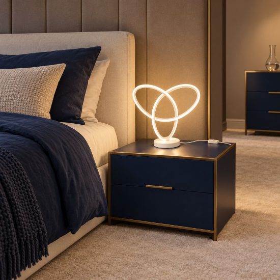 Abat-jour led 8w 4000k per comodino moderno bianco