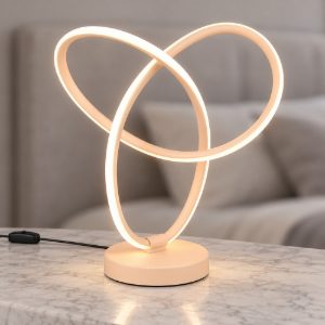 Abat-jour led 8w 3000k per comodino moderno sabbia