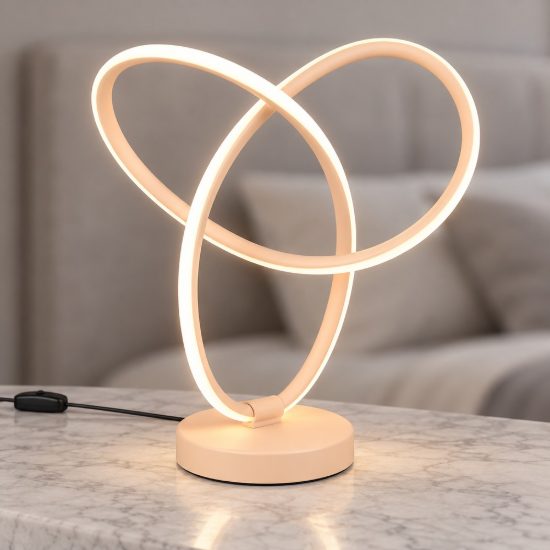 Abat-jour led 8w 3000k per comodino moderno sabbia