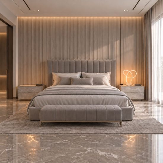 Abat-jour led 8w 3000k per comodino moderno sabbia