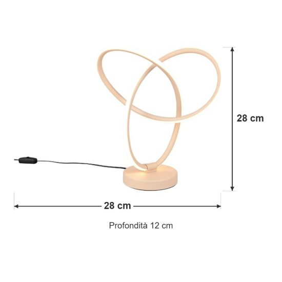 Abat-jour led 8w 3000k per comodino moderno sabbia