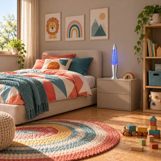 Lampada da tavolo led 0,4w rgb usb-c per cameretta effetto tornado titanio