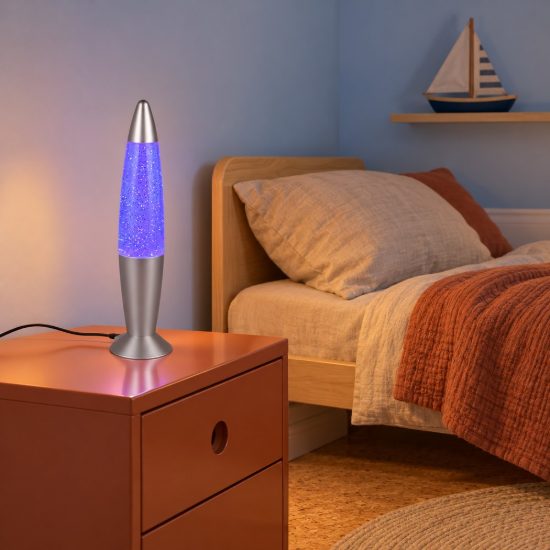 Lampada da tavolo led 0,4w rgb usb-c per cameretta effetto glitter titanio