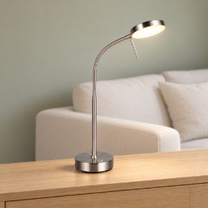 Lampada da tavolo ricaricabile led 3w cct 2700k 4000k 6000k touch per soggiorno nichel opaco