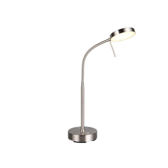 Lampada da tavolo ricaricabile led 3w cct 2700k 4000k 6000k touch per soggiorno nichel opaco