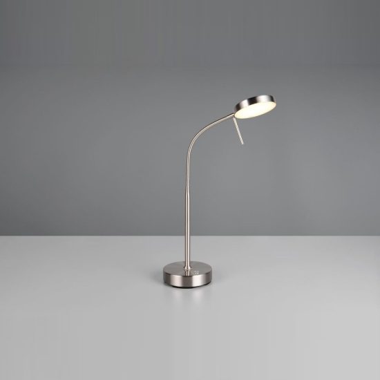 Lampada da tavolo ricaricabile led 3w cct 2700k 4000k 6000k touch per soggiorno nichel opaco