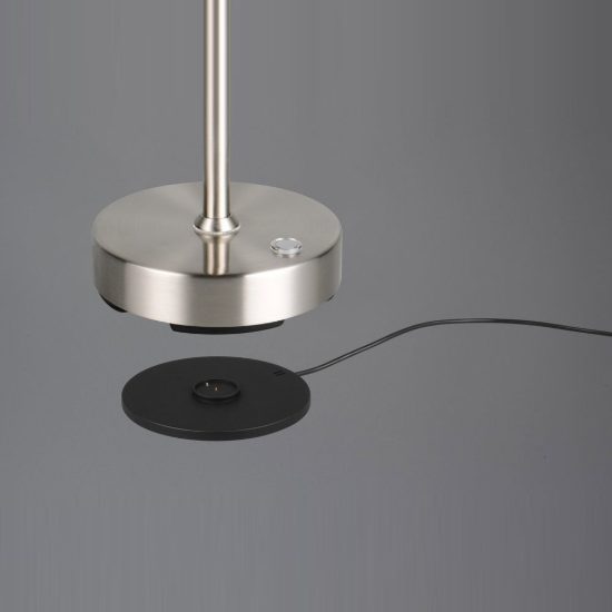 Lampada da tavolo ricaricabile led 3w cct 2700k 4000k 6000k touch per soggiorno nichel opaco