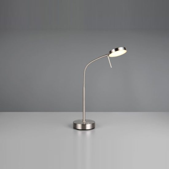 Lampada da tavolo ricaricabile led 3w cct 2700k 4000k 6000k touch per soggiorno nichel opaco