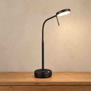 Lampada da tavolo ricaricabile led 3w 2700k 4000k 6000k touch per soggiorno orientabile nera