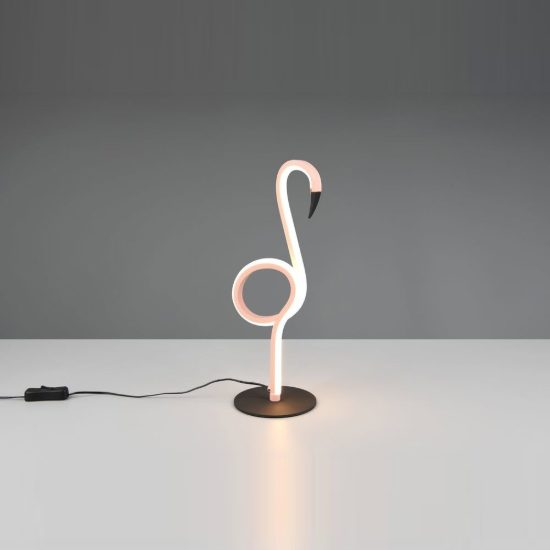 Abat-jour led 6w 3000k per comodino a forma di fenicottero rosa