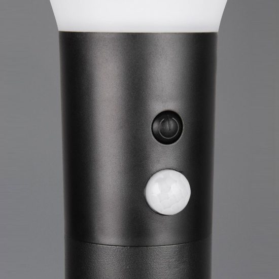 Lampioncino da giardino solare led 3,5w 4000k con sensore di movimento ip44 a forma di fungo nero