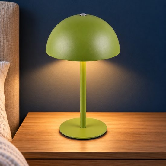 Abat-jour ricaricabile led 1,3w 3000k touch per comodino verde a forma di fungo