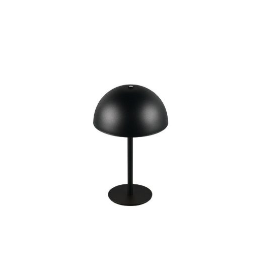 Abat-jour ricaricabile led 1,3w 3000k touch per comodino nero a forma di fungo