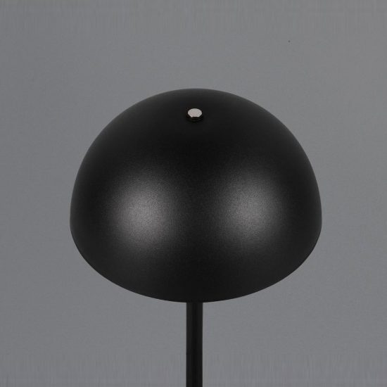 Abat-jour ricaricabile led 1,3w 3000k touch per comodino nero a forma di fungo