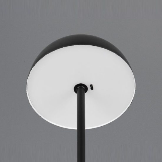Abat-jour ricaricabile led 1,3w 3000k touch per comodino nero a forma di fungo