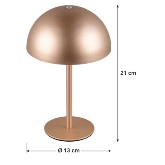 Abat-jour ricaricabile led 1,3w 3000k touch per comodino caffe a forma di fungo