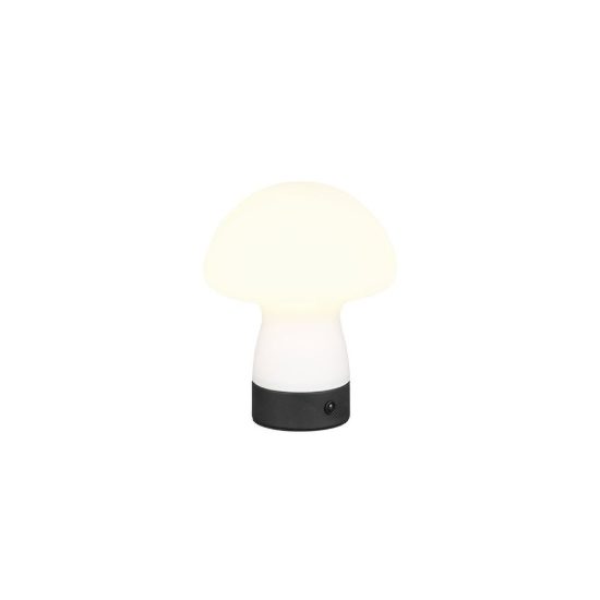 Abat-jour ricaricabile led 1,5w 3000k touch per comodino a fungo in vetro bianco