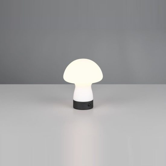 Abat-jour ricaricabile led 1,5w 3000k touch per comodino a fungo in vetro bianco