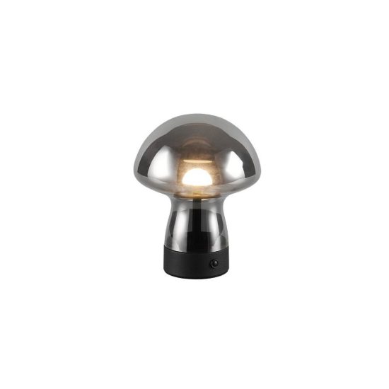 Abat-jour ricaricabile led 1,5w 3000k touch per comodino a fungo in vetro fume