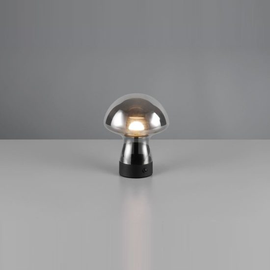 Abat-jour ricaricabile led 1,5w 3000k touch per comodino a fungo in vetro fume