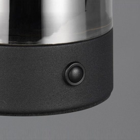 Abat-jour ricaricabile led 1,5w 3000k touch per comodino a fungo in vetro fume