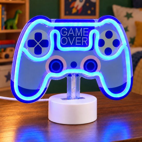 Lampada da tavolo per salotto led 1,2w a batteria o usb a forma di controller bianca