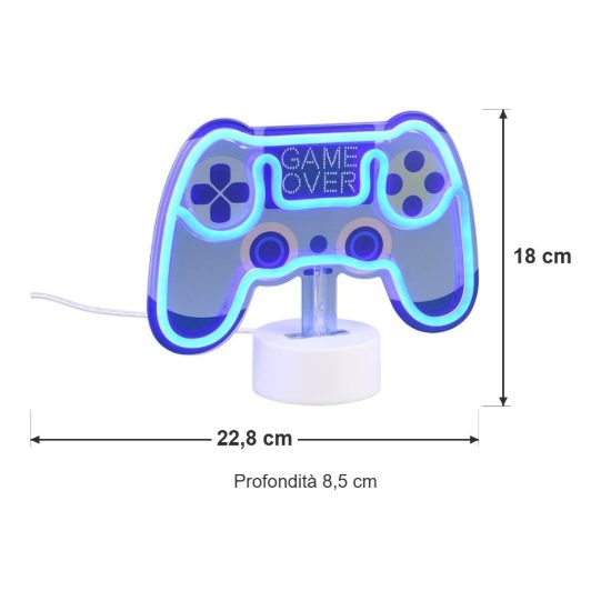 Lampada da tavolo per salotto led 1,2w a batteria o usb a forma di controller bianca