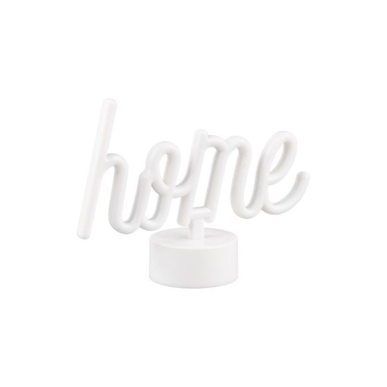 Lampada da tavolo per salotto led 1w a batteria o usb con scritta home bianca
