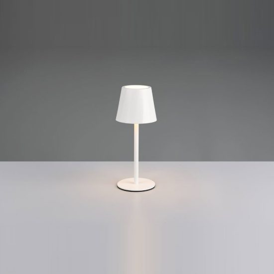 Lampada da tavolino ricaricabile da esterno led 1,6w cct 2700k 6500k touch ip44 moderna bianca