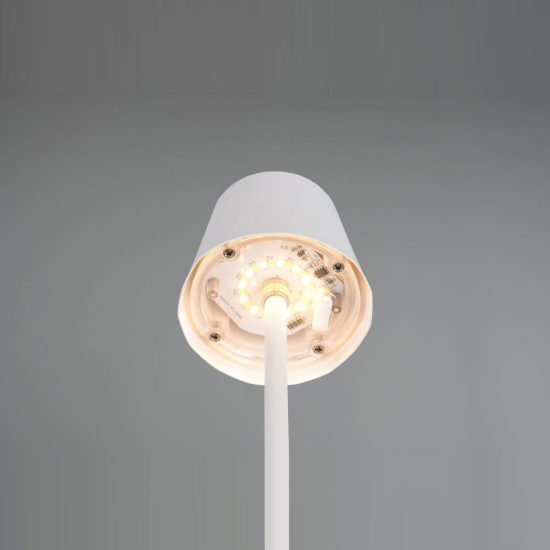 Lampada da tavolino ricaricabile da esterno led 1,6w cct 2700k 6500k touch ip44 moderna bianca
