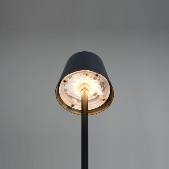 Lampada da tavolino ricaricabile da esterno led 1,6w cct 2700k 6500k touch ip44 moderna nera