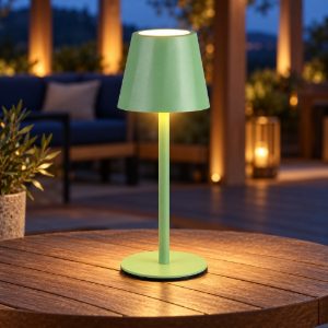 Lampada da tavolino ricaricabile da esterno led 1,6w cct 2700k 6500k touch ip44 moderna pistacchio