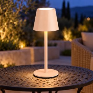 Lampada da tavolino ricaricabile da esterno led 1,6w cct 2700k 6500k touch ip44 moderna sabbia