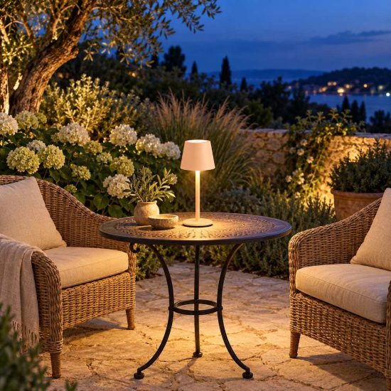 Lampada da tavolino ricaricabile da esterno led 1,6w cct 2700k 6500k touch ip44 moderna sabbia