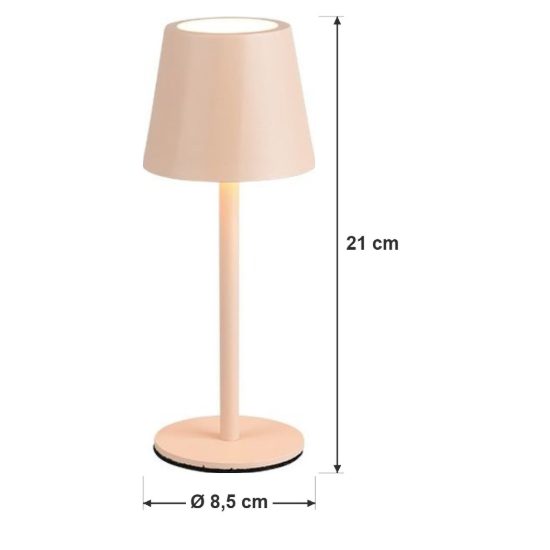 Lampada da tavolino ricaricabile da esterno led 1,6w cct 2700k 6500k touch ip44 moderna sabbia