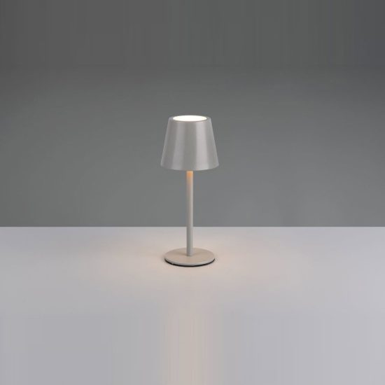 Lampada da tavolino ricaricabile da esterno led 1,6w cct 2700k 6500k touch ip44 moderna grigia