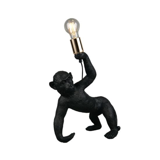 Lampada da tavolo per soggiorno a forma di scimmia nera oro