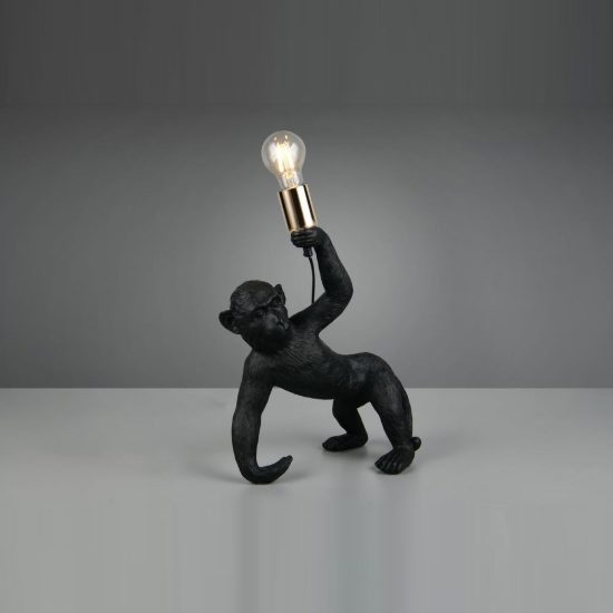 Lampada da tavolo per soggiorno a forma di scimmia nera oro