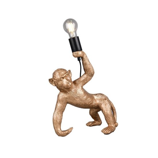 Lampada da tavolo per soggiorno a forma di scimmia oro nera