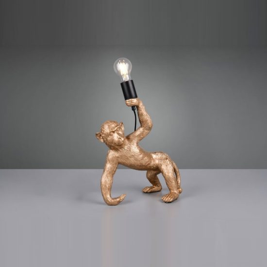 Lampada da tavolo per soggiorno a forma di scimmia oro nera
