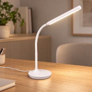Lampada da scrivania led 5w 3000k 4000k 5000k touch per ufficio con collo flessibile bianca