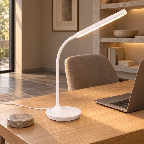 Lampada da scrivania led 5w 3000k 4000k 5000k touch per ufficio con collo flessibile bianca